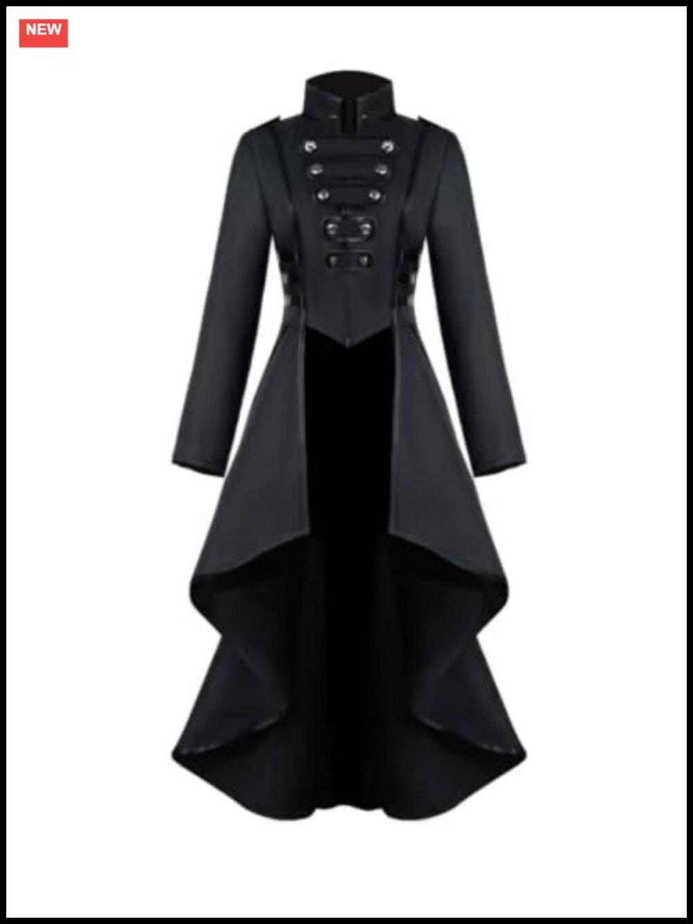 Gothic Steampunk Tailcoat Halloween Costume Women Irregular Hem Corset Jacket